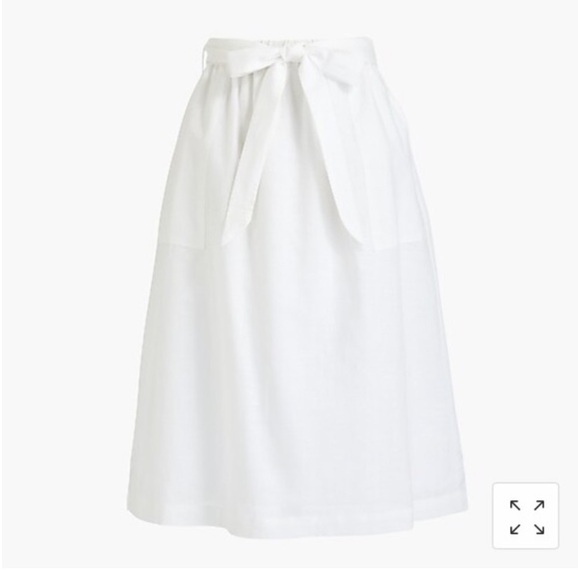 J. Crew Linen Bow Skirt White Size XXS NWT - Picture 4 of 14